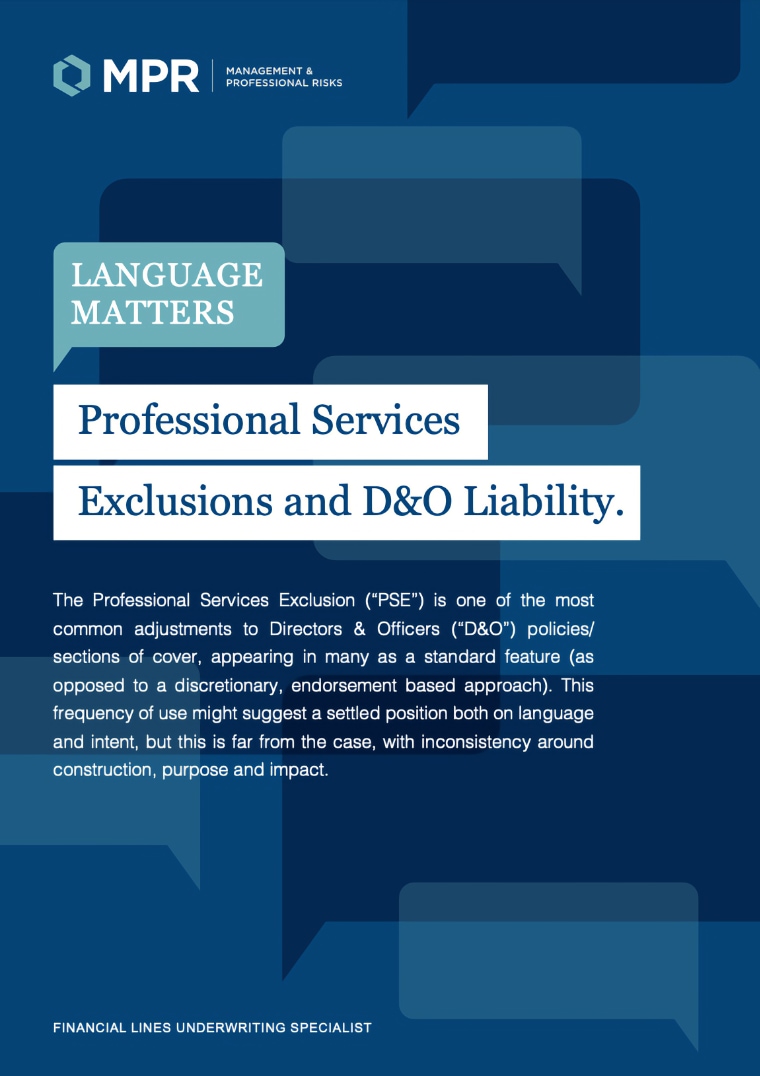 Proffesional services exclusion cover